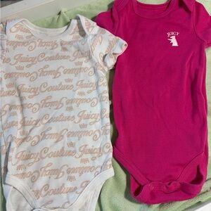 Juicy Couture Pink and White Bodysuits Set